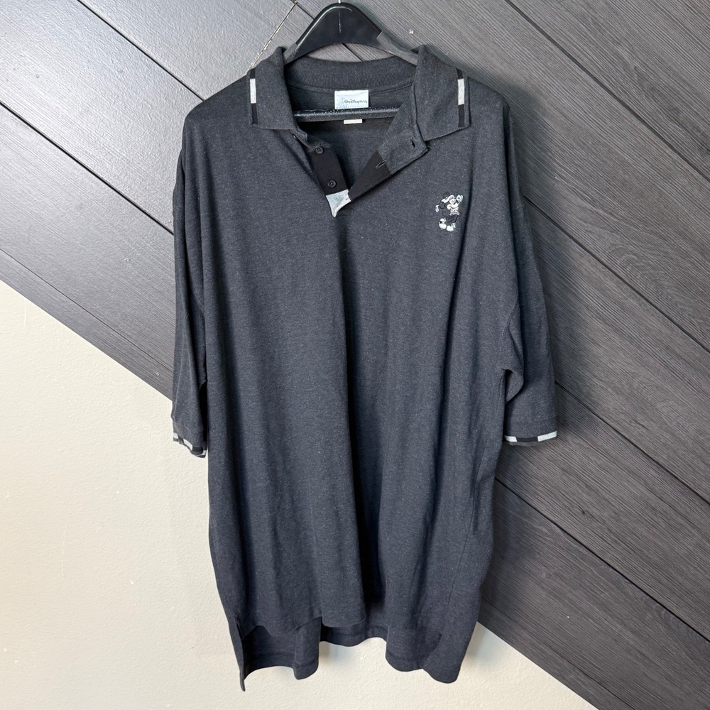 Walt Disney World Mickey Mouse Polo Shirt Black Embroidered XXXL Golf Resort